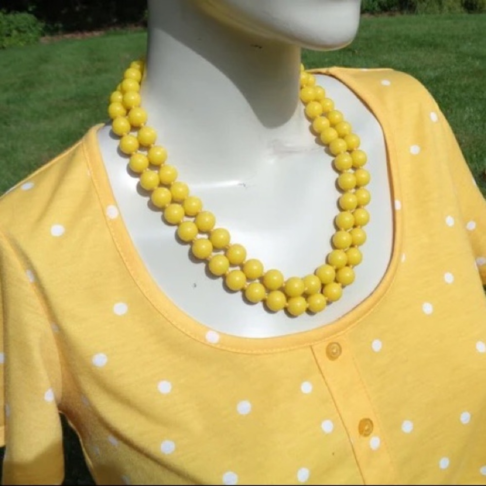 DOUBLE STRAND YELLOW BEADED NECKLACE ⚡️